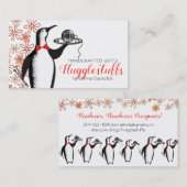 Pinguinkellner-Stricknadel-Garn-Visitenkarte Visitenkarte (Vorne/Hinten)