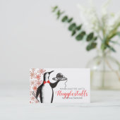 Pinguinkellner-Stricknadel-Garn-Visitenkarte Visitenkarte (Stehend Vorderseite)