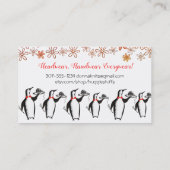 Pinguinkellner-Stricknadel-Garn-Visitenkarte Visitenkarte (Rückseite)