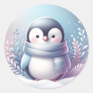 Pinguinkleber Runder Aufkleber