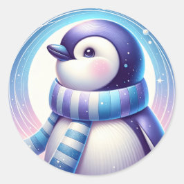 Pinguinkleber Runder Aufkleber