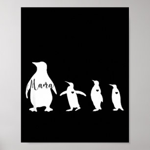 Pinguinkolonie Mama und Baby Muttertag  Poster
