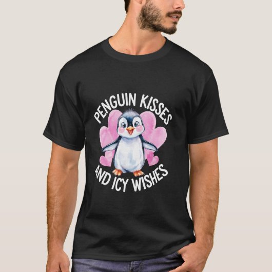 Pinguinküsse und eiskalte Wünsche T-Shirt (Vorderseite)
