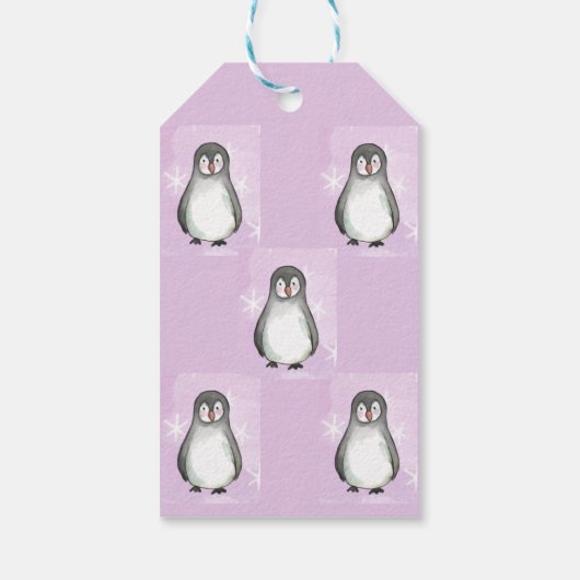 Pinguinmotiv Geschenkanhänger (Rückseite)