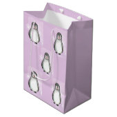 Pinguinmotiv Mittlere Geschenktüte (Vorderseite Schrägansicht)