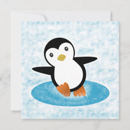 Pingüino patinando en la nieve einladung