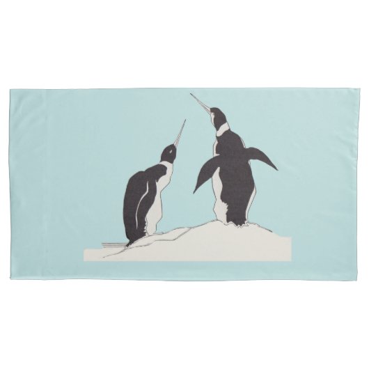 Pinguinpaar Kissenbezug (Vorderseite)