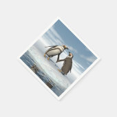 Pinguinpaar Serviette (Ecke)