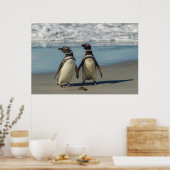 Pinguinpaare am Strand Poster (Küche)
