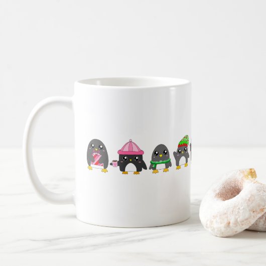 Pinguinparade Kaffeetasse (Mit Donut)