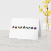 Pinguinparade Karte (Gelbe Blume)