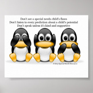 Pinguinplakat für besondere Bedürfnisse Poster