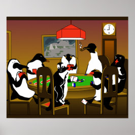 Pinguinplakat für Poker Poster