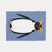 Pinguinrockhopper oder Makaroni Fleecedecke (Vorderseite (Horizontal))