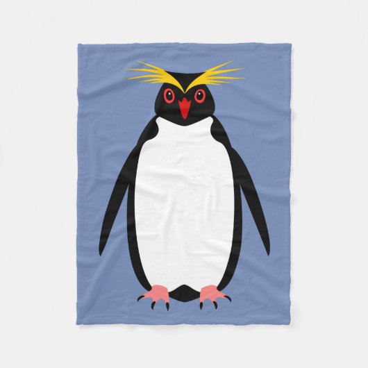 Pinguinrockhopper oder Makaroni Fleecedecke (Vorderseite)