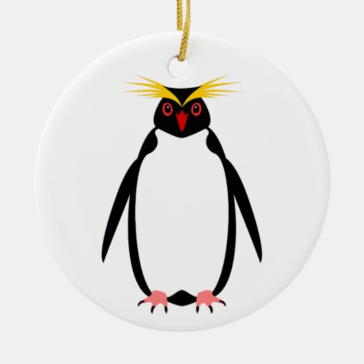 Pinguinrockhopper oder Makaroni Keramik Ornament (Vorne)