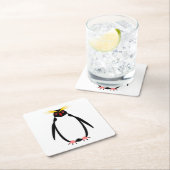 Pinguinrockhopper oder Makaroni Rechteckiger Pappuntersetzer (Vor Ort)