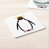 Pinguinrockhopper oder Makaroni Rechteckiger Pappuntersetzer (angewinkelt)