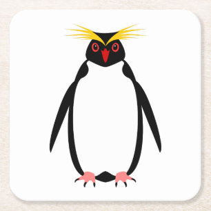 Pinguinrockhopper oder Makaroni Rechteckiger Pappuntersetzer