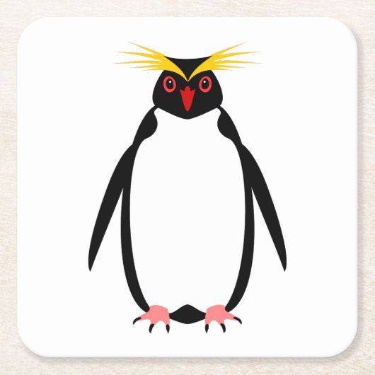 Pinguinrockhopper oder Makaroni Rechteckiger Pappuntersetzer (Vorderseite)