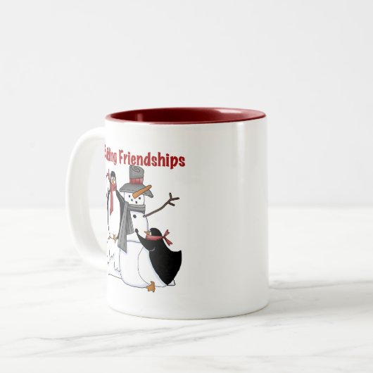 Pinguins Gebäude Freundschaftskleidung - Geschenke Zweifarbige Tasse (Vorderseite Links)