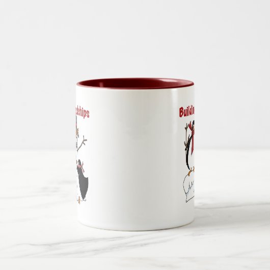 Pinguins Gebäude Freundschaftskleidung - Geschenke Zweifarbige Tasse (Mittel)