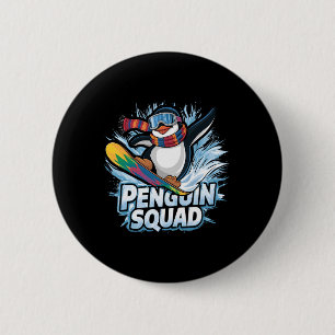 PinguinSquad Wintersport Snowboarden und Ski A Button