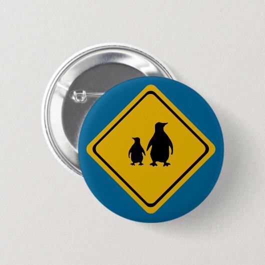 Pinguinstraßenschild Button (Vorne & Hinten)