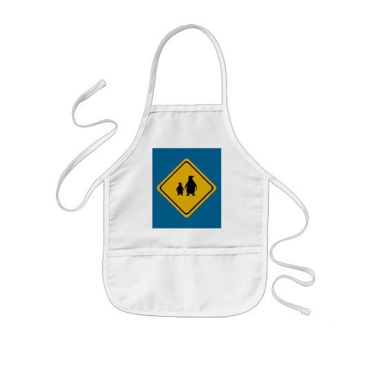 Pinguinstraßenschild Kinderschürze (Vorne)