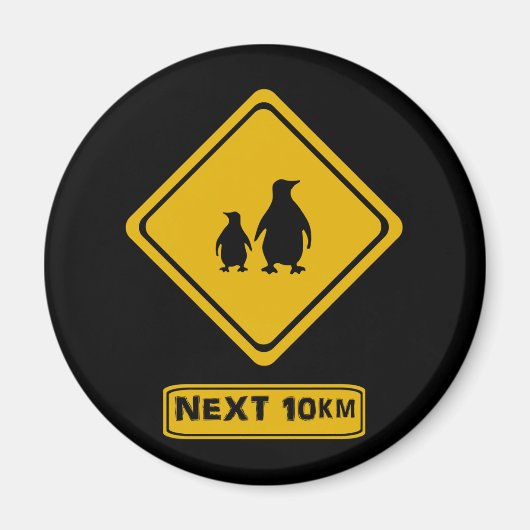 Pinguinstraßenschild Magnet (Vorne)