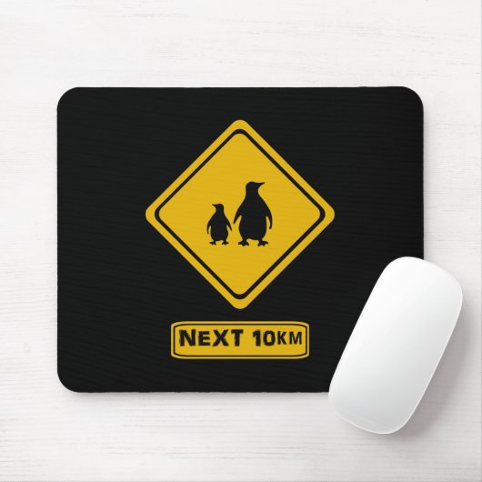 Pinguinstraßenschild Mousepad (Mit Mouse)