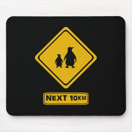 Pinguinstraßenschild Mousepad (Vorne)