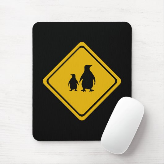 Pinguinstraßenschild Mousepad (Mit Mouse)