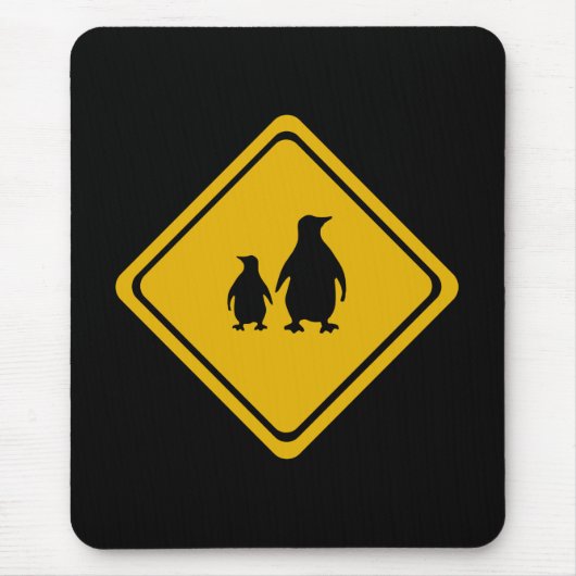 Pinguinstraßenschild Mousepad (Vorne)