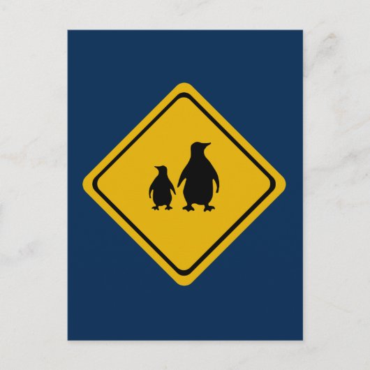 Pinguinstraßenschild Postkarte (Vorderseite)
