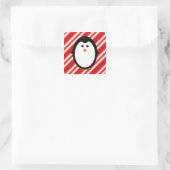 Pinguinstreifen Quadratischer Aufkleber (Tasche)