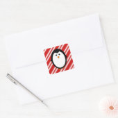 Pinguinstreifen Quadratischer Aufkleber (Umschlag)