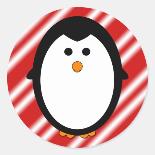 Pinguinstreifen Runder Aufkleber (Vorderseite)