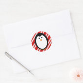 Pinguinstreifen Runder Aufkleber (Umschlag)