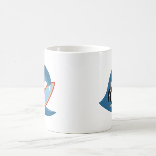Pinguinsurfer Kaffeetasse (Mittel)