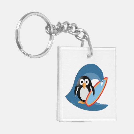 Pinguinsurfer Schlüsselanhänger (Vorderseite links)