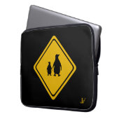 PinguinVerkehrsschild Laptopschutzhülle (Vorderseite Links)