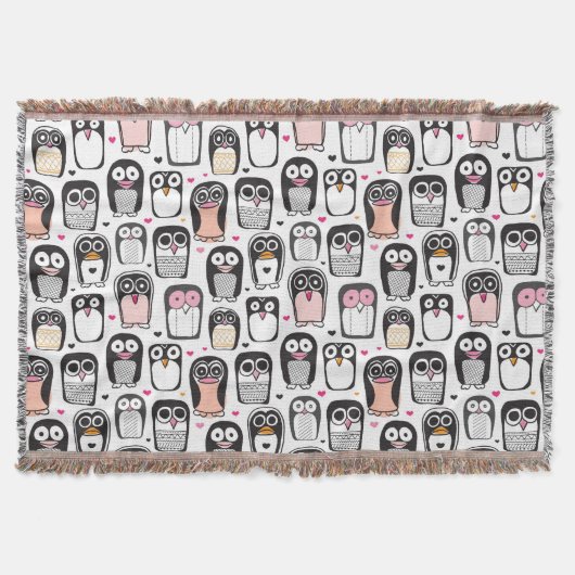 Pinguinvogel-Illustrationshintergrund Decke (Vorderseite)