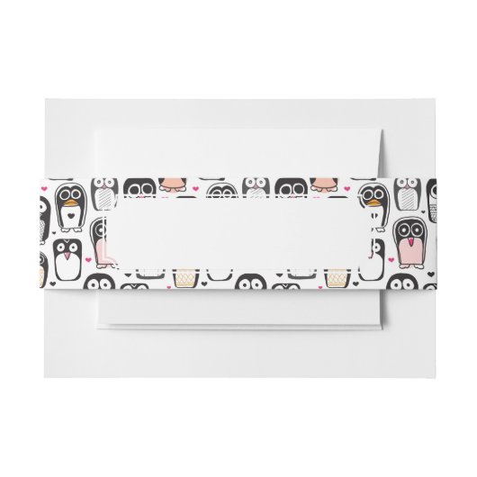 Pinguinvogel-Illustrationshintergrund Einladungsbanderole (Vorderseite Beispiel)