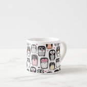 Pinguinvogel-Illustrationshintergrund Espressotasse (Vorderseite Rechts)
