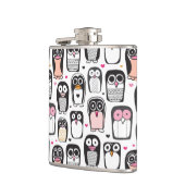 Pinguinvogel-Illustrationshintergrund Flachmann (Links)