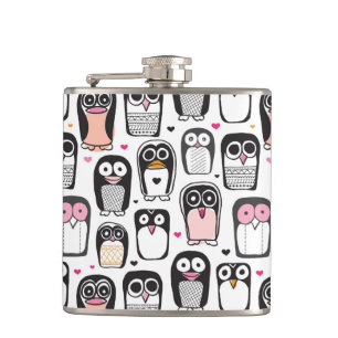 Pinguinvogel-Illustrationshintergrund Flachmann