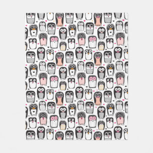 Pinguinvogel-Illustrationshintergrund Fleecedecke