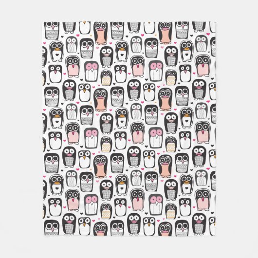 Pinguinvogel-Illustrationshintergrund Fleecedecke (Vorderseite)