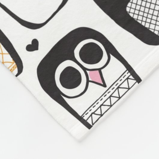 Pinguinvogel-Illustrationshintergrund Fleecedecke (Ecke)